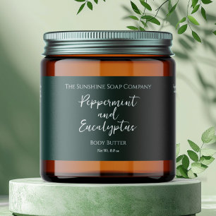 Minimalistische groene waterdichte cosmeticapotlab waterfles etiket