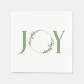 Minimalistische groene Waterverf krans Joy Christm Servet (Voorkant)