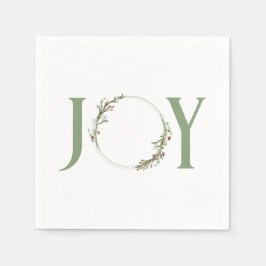 Minimalistische groene Waterverf krans Joy Christm Servet