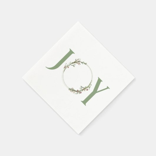 Minimalistische groene Waterverf krans Joy Christm Servet (Hoek)