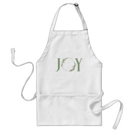Minimalistische groene Waterverf krans Joy Christm Standaard Schort