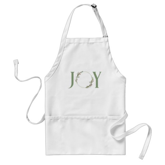 Minimalistische groene Waterverf krans Joy Christm Standaard Schort (Voorkant)