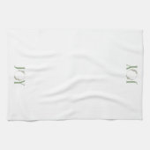 Minimalistische groene Waterverf krans Joy Christm Theedoek (Horizontaal)