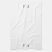 Minimalistische groene Waterverf krans Joy Christm Theedoek (Verticaal)