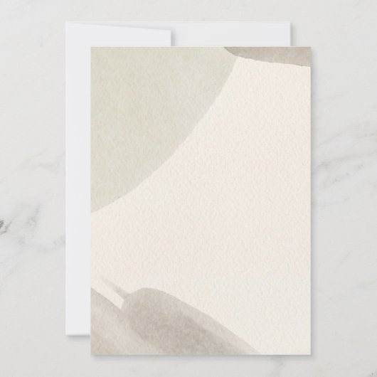 Minimalistische groene Waterverf Leaf Elegant Wedd Kaart (Achterkant)