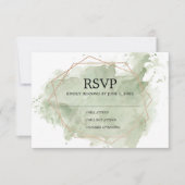 Minimalistische Groene Waterverf RSVP-kaart RSVP Kaartje (Voorkant)