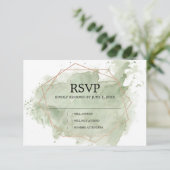 Minimalistische Groene Waterverf RSVP-kaart RSVP Kaartje (Staand voorkant)