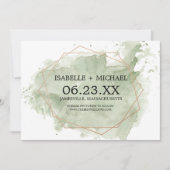 Minimalistische Groene Waterverf sparen de Kaart v (Voorkant)