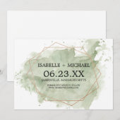 Minimalistische Groene Waterverf sparen de Kaart v (Voorkant / Achterkant)