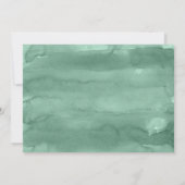 Minimalistische Groene Waterverf Tak Wedding Foto Kaart (Achterkant)