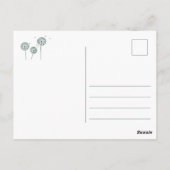 Minimalistische groene witte paardenbloem dank u briefkaart (Achterkant)