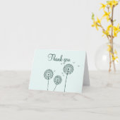 Minimalistische groene witte paardenbloem dank u kaart (Gele Bloem)