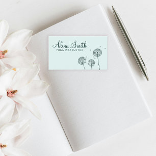 Minimalistische Groene Witte Paardenbloem Flower Y Visitekaartje