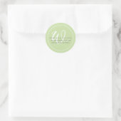 Minimalistische groene witte script rand monogram ronde sticker (Tas)