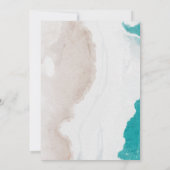 Minimalistische groene zomeroceaanstrand bruiloft save the date (Achterkant)