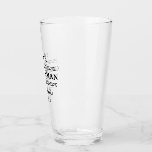 Minimalistische Groomsman bruiloft Glas (Links)