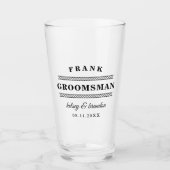 Minimalistische Groomsman bruiloft Glas (Voorkant)