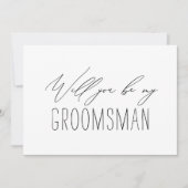 Minimalistische Groomsman Weddenschap-kaart Kaart (Voorkant)