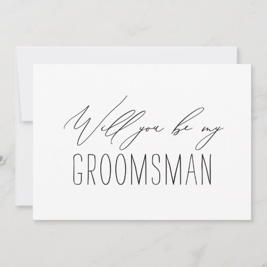 Minimalistische Groomsman Weddenschap-kaart Kaart (Voorkant)