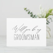 Minimalistische Groomsman Weddenschap-kaart Kaart (Staand voorkant)