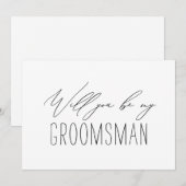 Minimalistische Groomsman Weddenschap-kaart Kaart (Voorkant / Achterkant)