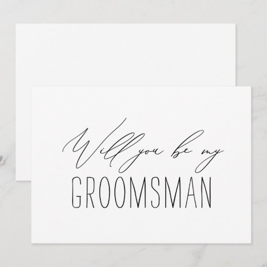 Minimalistische Groomsman Weddenschap-kaart Kaart (Voorkant / Achterkant)
