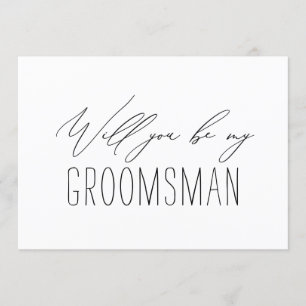 Minimalistische Groomsman Weddenschap-kaart Kaart
