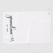 Minimalistische Grootmoeder Swash Hart Lettertype Golfhanddoek (Horizontaal)