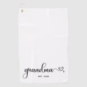 Minimalistische Grootmoeder Swash Hart Lettertype Golfhanddoek (Voorkant)