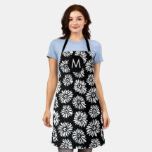 Minimalistische Groovy Zwart en Witte Madeliefjes