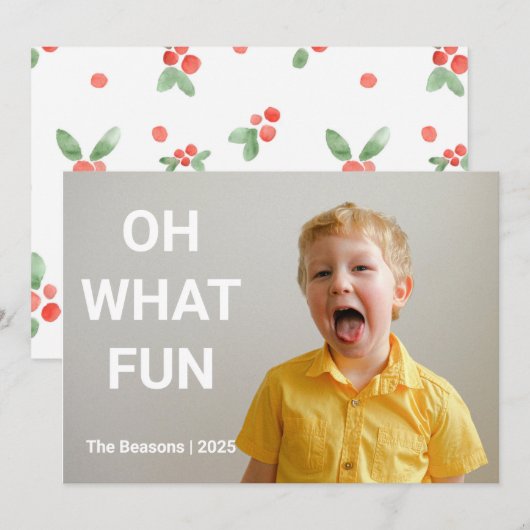 Minimalistische Grote Foto Kerst Kaart Eenvoudig (Voorkant / Achterkant)