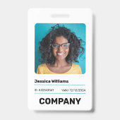Minimalistische grote foto medewerker ID badge (Voorzijde)