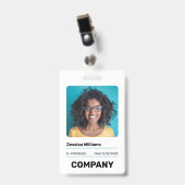 Minimalistische grote foto medewerker ID badge (Voorzijde met clip)