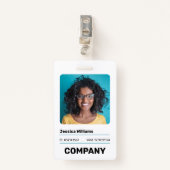 Minimalistische grote foto medewerker ID badge (Voorkant met clip)