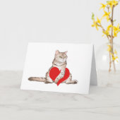 Minimalistische Grumpy Cat Valentijnsdag Kaart (Gele Bloem)