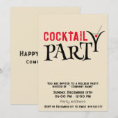 Minimalistische grundge cocktail party corporate kaart (Voorkant / Achterkant)