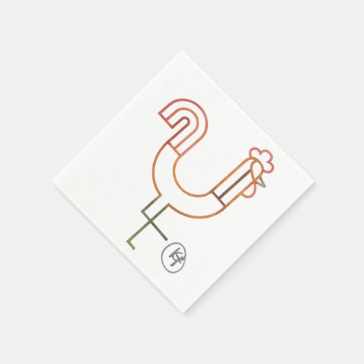 Minimalistische haan servetten (Hoek)