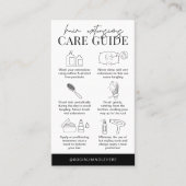 Minimalistische haar Extensions Instructies Salon  Visitekaartje (Voorkant)