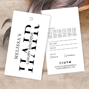 Minimalistische haarextensies Boutique Hang Label  Visitekaartje