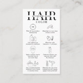 Minimalistische haarkleur nazorggids Haarstylist Visitekaartje (Voorkant)