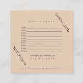 Minimalistische haarstijllijst Art Hair Appointmen Afsprakenkaartje (Achterkant)