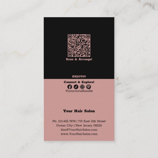 Minimalistische haarstylist 10% korting (Achterkant)