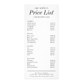 Minimalistische haarstylist Salon Services prijsli Reclamekaart (Voorkant)