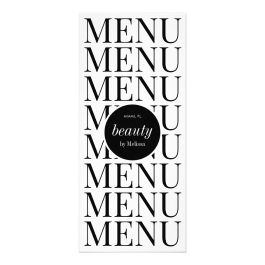 Minimalistische haarstylist Salon Services prijsli Reclamekaart (Achterkant)