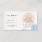 Minimalistische haarstyliste illustratie schoonhei visitekaartje (Voorkant)