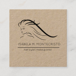 Minimalistische haarstyliste vierkante visitekaartje
