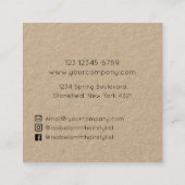 Minimalistische haarstyliste vierkante visitekaartje (Achterkant)