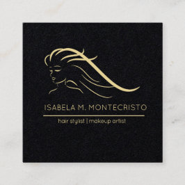 Minimalistische haarstyliste vierkante visitekaartje