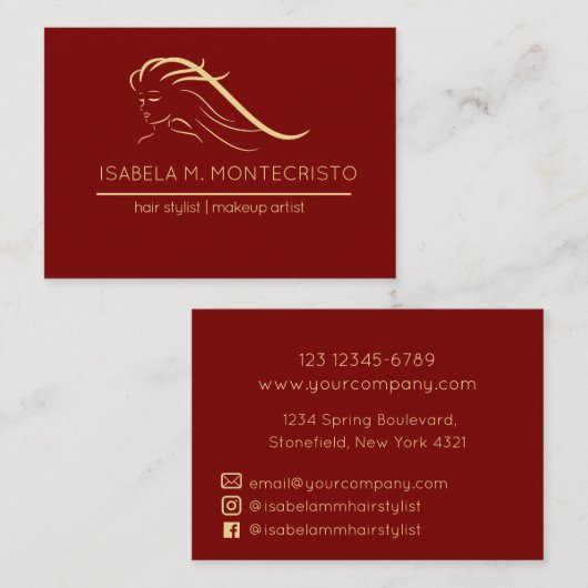 Minimalistische haarstyliste visitekaartje (Voorkant / Achterkant)
