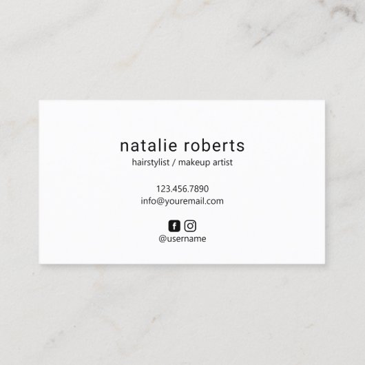 Minimalistische Hair Stylist Beauty Salon Afspraak Afsprakenkaartje (Achterkant)